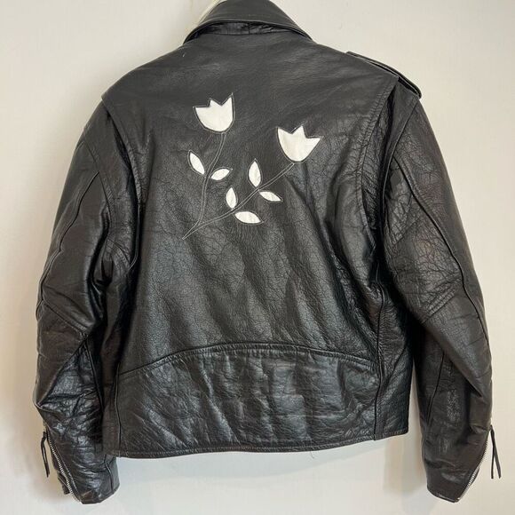 Vintage Screaming Eagle Black Leather Jacket Size 40 With Leather Chaps Large - Picture 8 of 16